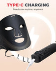 Red Light Therapy for Face, 7 Modes Portable Led Face Mask Light Therapy with Remote, Red Light Mask with Timing Function, Led Light Therapy at Home 180 LED Beads , Black
