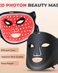 Red Light Therapy for Face, 7 Modes Portable Led Face Mask Light Therapy with Remote, Red Light Mask with Timing Function, Led Light Therapy at Home 180 LED Beads , Black
