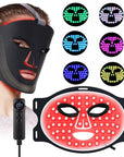 Red Light Therapy for Face, 7 Modes Portable Led Face Mask Light Therapy with Remote, Red Light Mask with Timing Function, Led Light Therapy at Home 180 LED Beads , Black