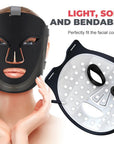 Red Light Therapy for Face, 7 Modes Portable Led Face Mask Light Therapy with Remote, Red Light Mask with Timing Function, Led Light Therapy at Home 180 LED Beads , Black