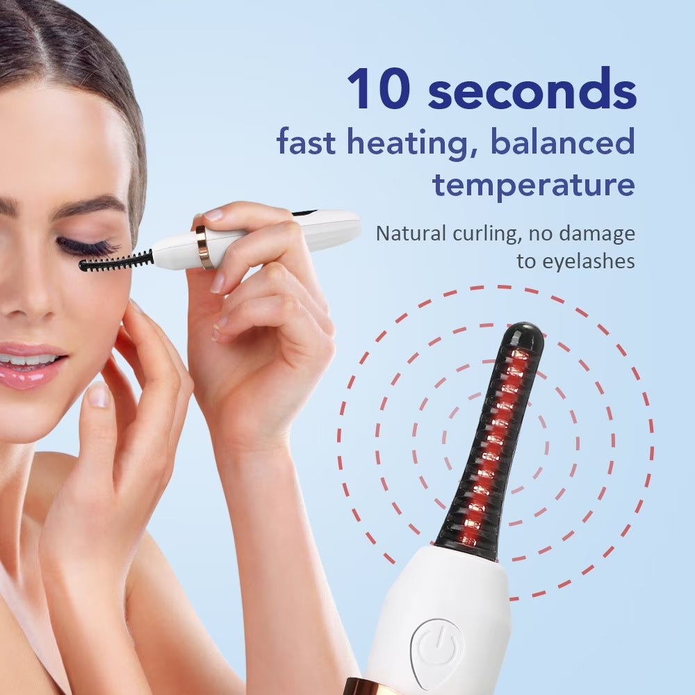Evara Beauty Heated Eyelash Curler – Fast 10‑Second Lift, 3 Heat Modes, 24‑Hour Curl Hold