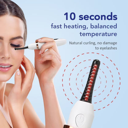 Evara Beauty Heated Eyelash Curler – Fast 10‑Second Lift, 3 Heat Modes, 24‑Hour Curl Hold