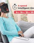 Red Light Therapy for Face, 7 Modes Portable Led Face Mask Light Therapy with Remote, Red Light Mask with Timing Function, Led Light Therapy at Home 180 LED Beads , Black